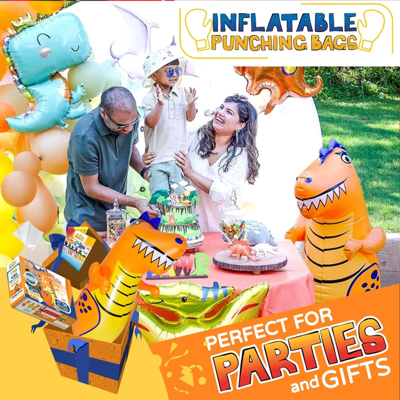 INFLATABLE DUDES Dinosaur Toy 47 Inches - Kids Punching Bag | Already Filled with Sand| T-Rex | Bop Bag | Inflatable Bopper | Punching Bag for Kids | Dinosaur Party Decorations | Boxing - (Rex) - Image 4